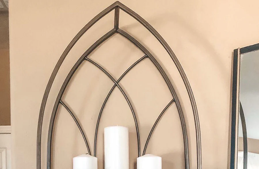 *HUGE* Cathedral Framed Triple Tier Wall Shelf