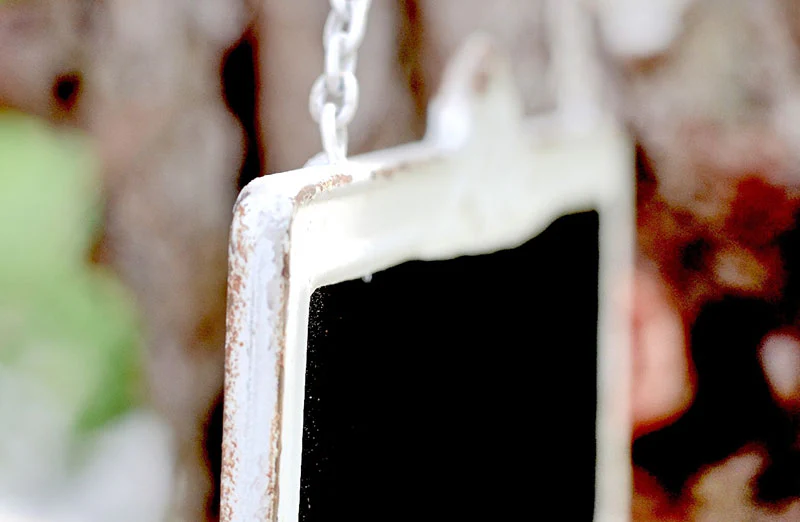 Double Sided Chalkboard Sign With Metal Bracket