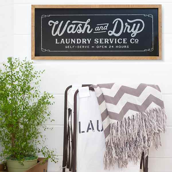 Wash and Dry Chalkboard Inspired Sign