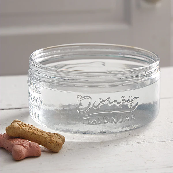 Mason Jar Dog Bowls, Set of 2