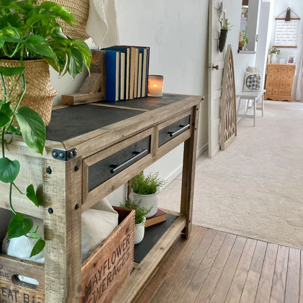Industrial Entryway Storage Table