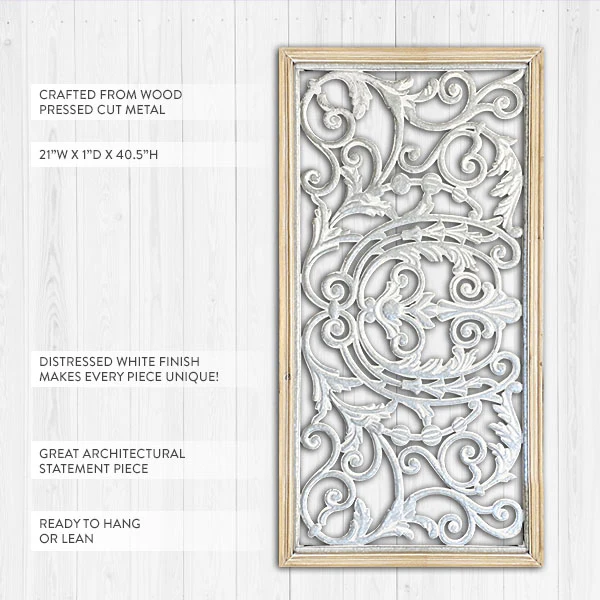 HUGE 40 Inch French Filigree Wall Decor