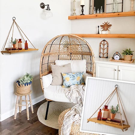 Hanging Wooden Wall Shelf