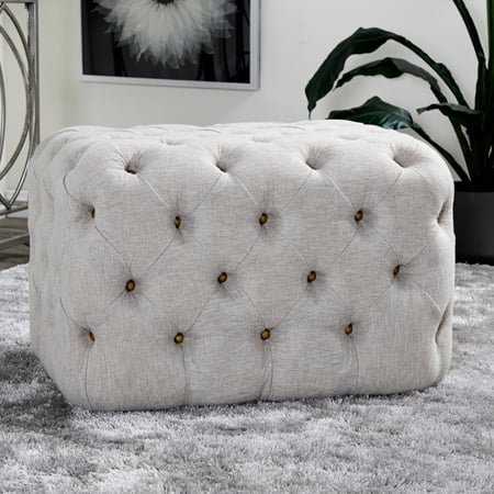 Tufted Fabric Ottoman