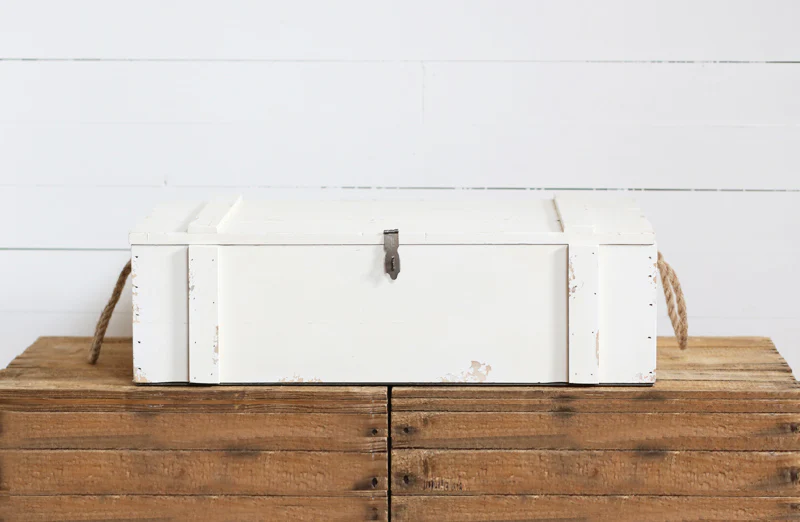 *HUGE* White Washed Wooden Box Shelf