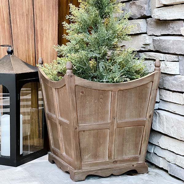 Oversized Wooden Storage Planter Buckets, Set of 2