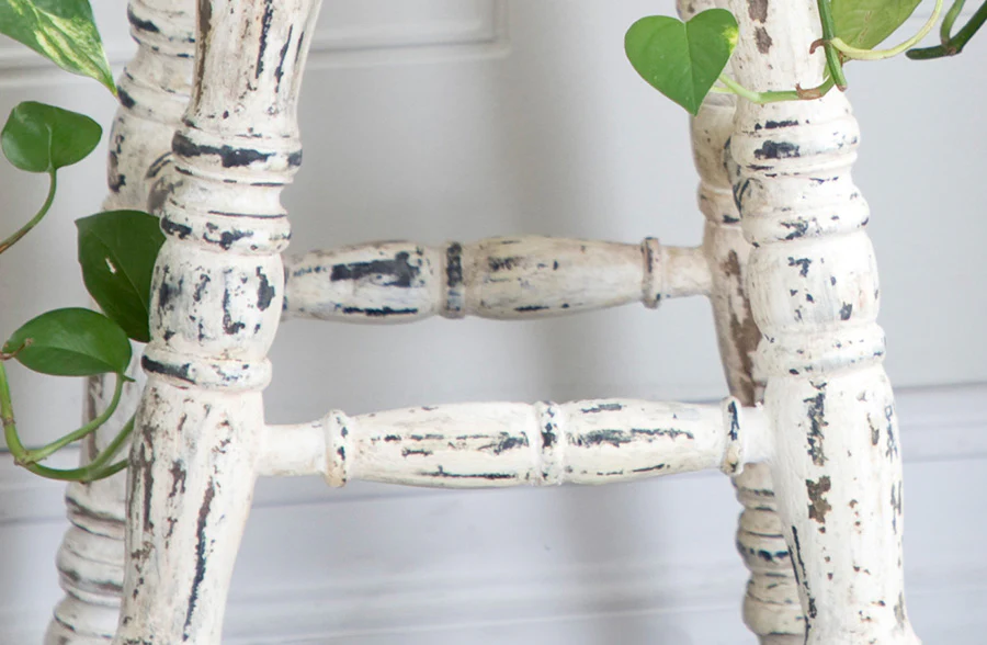 Distressed Wooden Stool