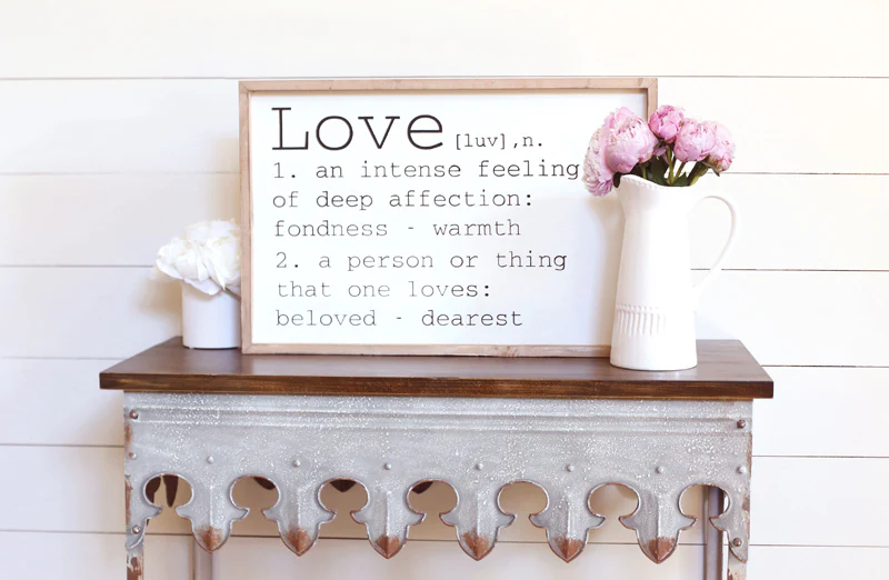 Distressed Wood Framed Love Sign
