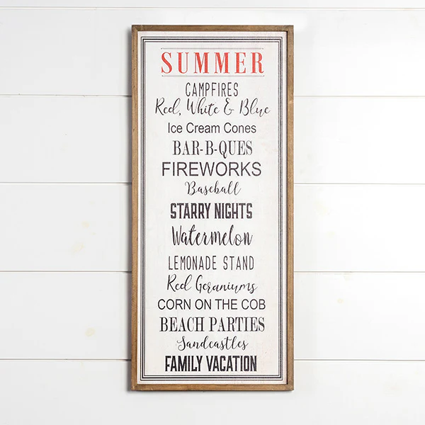Summer Words Sign