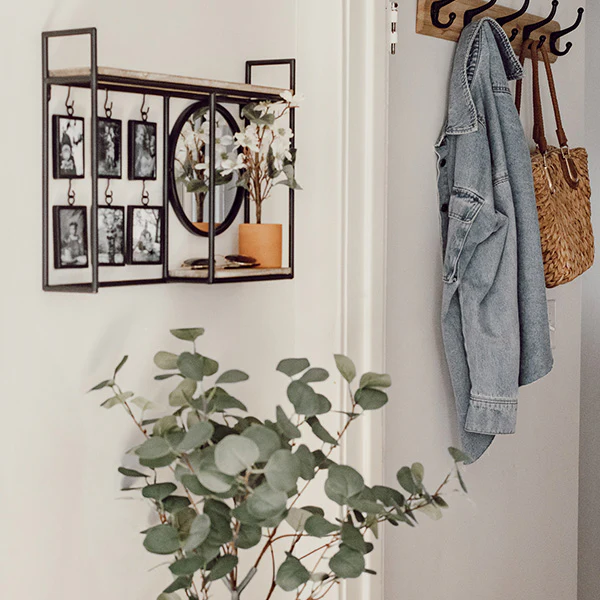 Industrial Mirror and Photo Frame Organizer