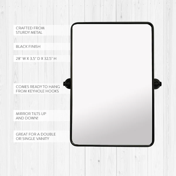 Vintage Rounded Rectangle Pivot Mirror