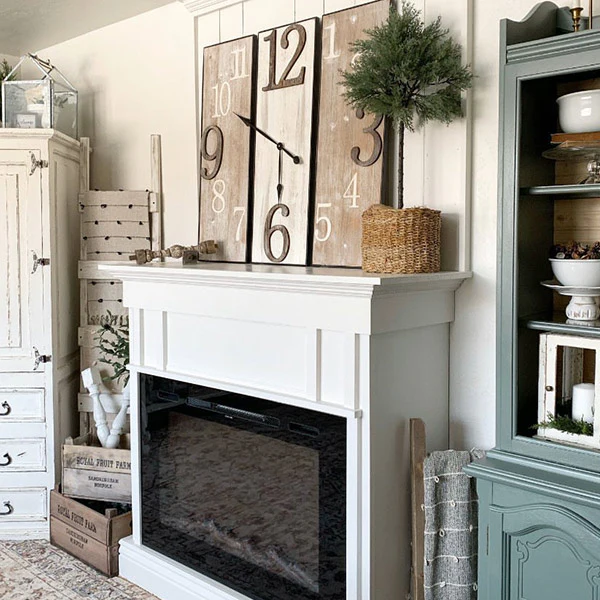 Three Panel Wooden Wall Clock