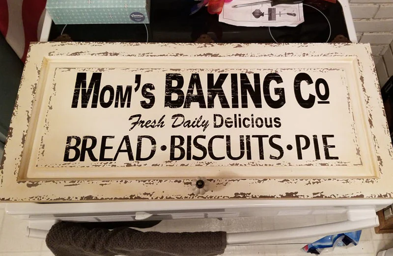 Wooden Wall Sign Mom's Baking Co