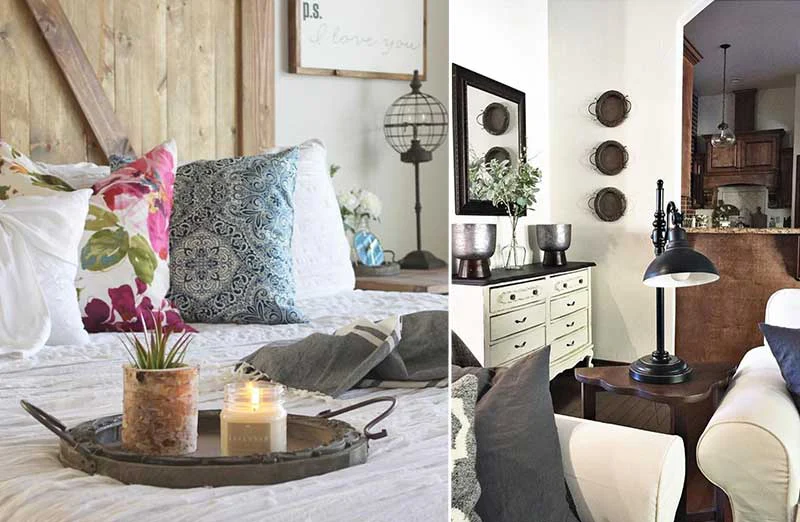 Carved Wooden Round Serving Tray  Set Of 2