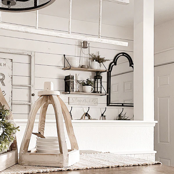 Scalloped Black Wall Mirror