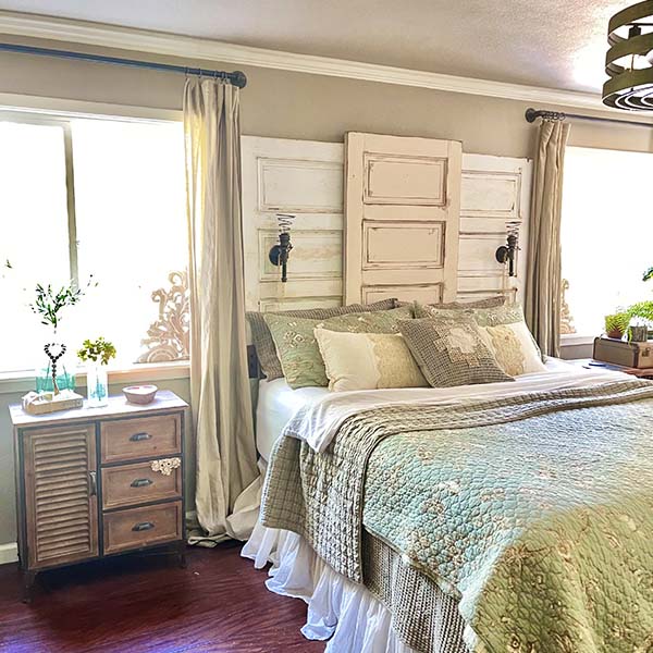 Distressed Storage Cabinet Side Table