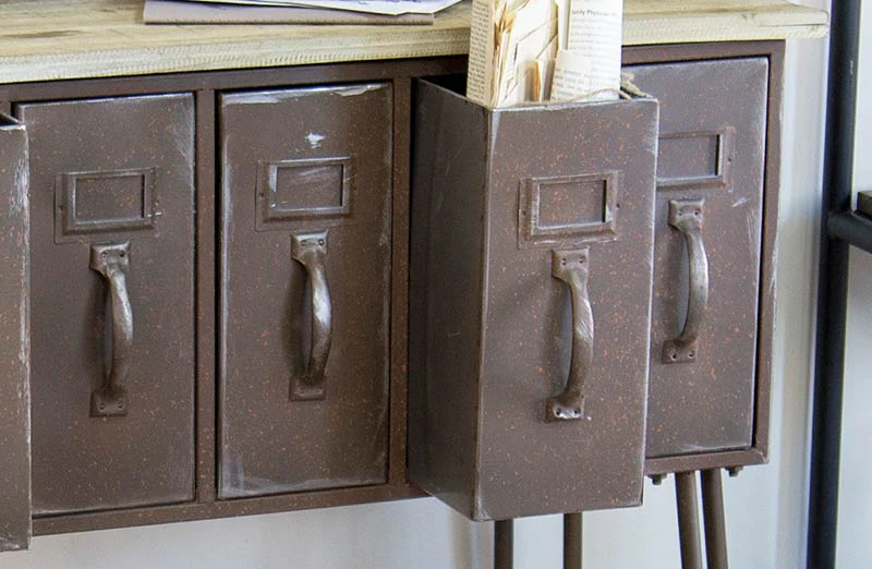 Metal Filing Cabinet Inspired Table