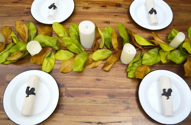 Rustic Magnolia Leaves Garland