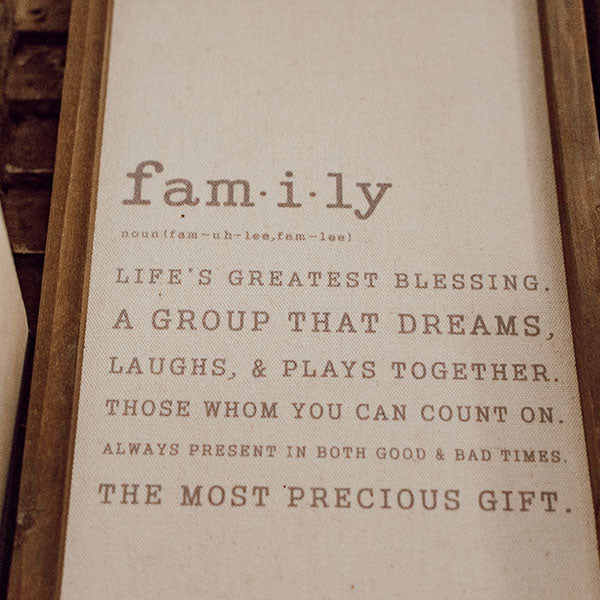 Wooden Framed Family Sign