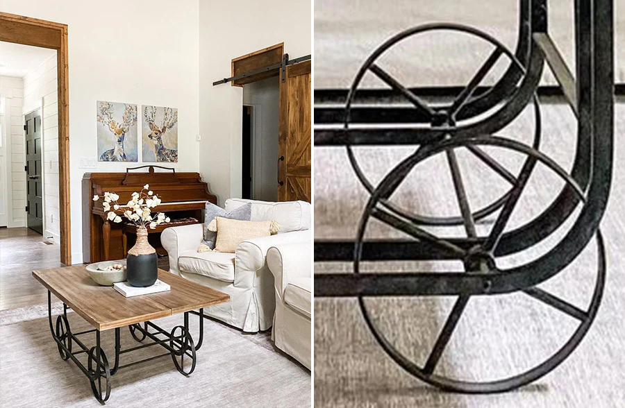 Wooden Factory Cart Coffee Table