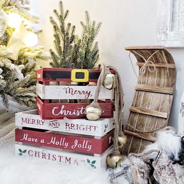 Holiday Yardstick Crates, Set of 2