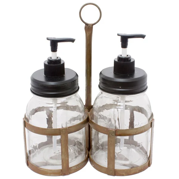 Double Mason Jar Soap Dispenser