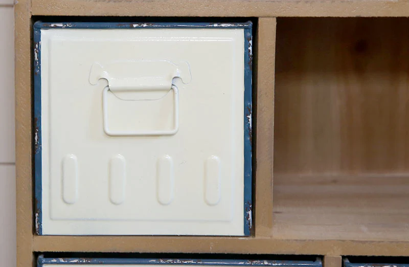 Enamel Drawer Asymmetrical Accent Table