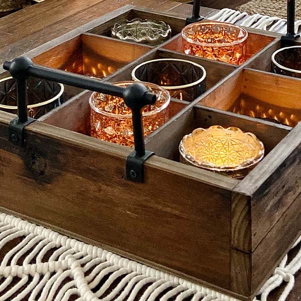 Wooden Caddy With 9 Cubbies