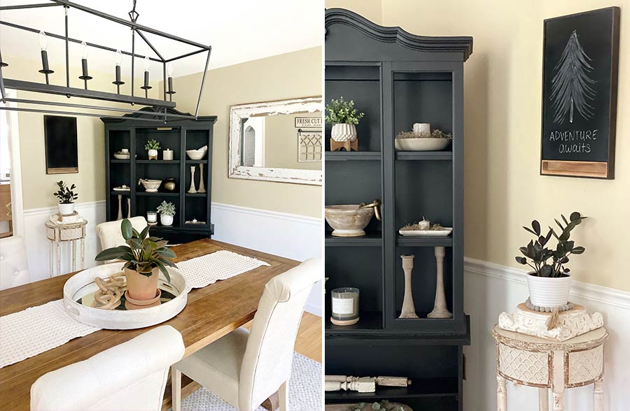 Rustic Chalkboard with Wooden Cubby