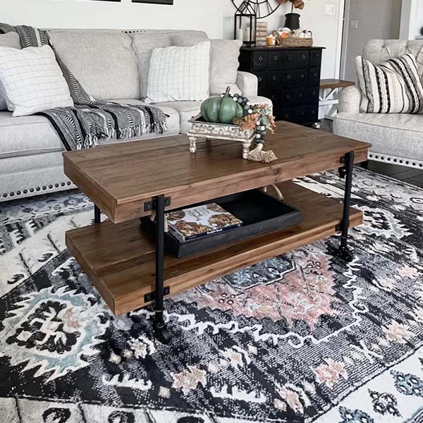 Rolling Coffee Table | Rustic Utilitarian