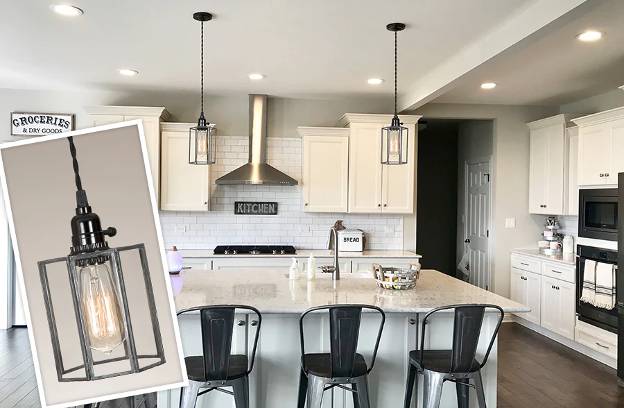 Glass Drum Pendant Lamp