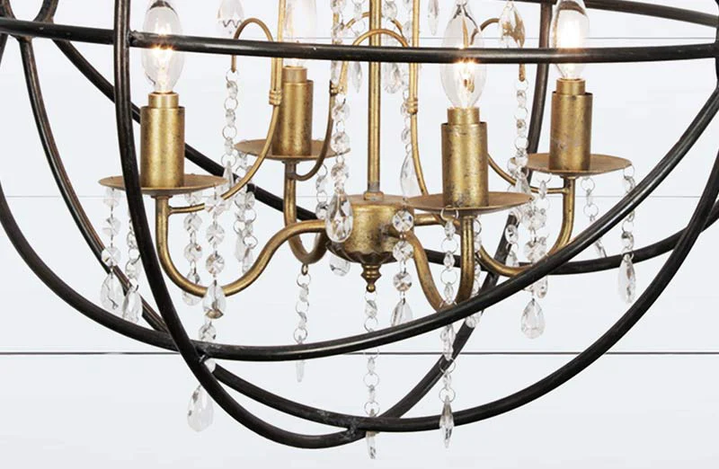 Iron Orb Crystal Chandelier