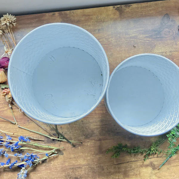 Diamond Cross Metal Planter Stand, Set of 2