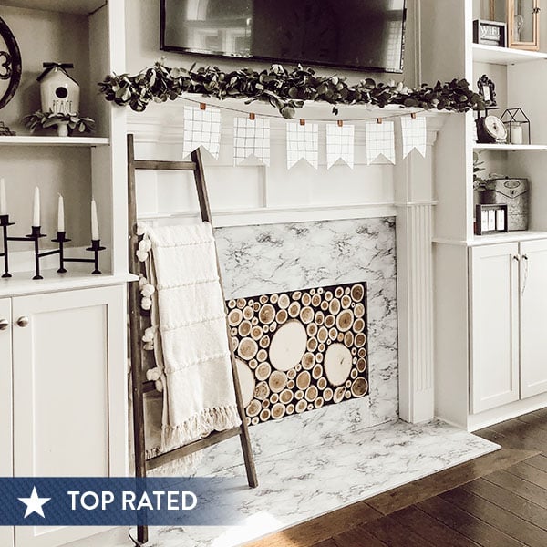 Distressed Wooden Ladder With Removable Hooks