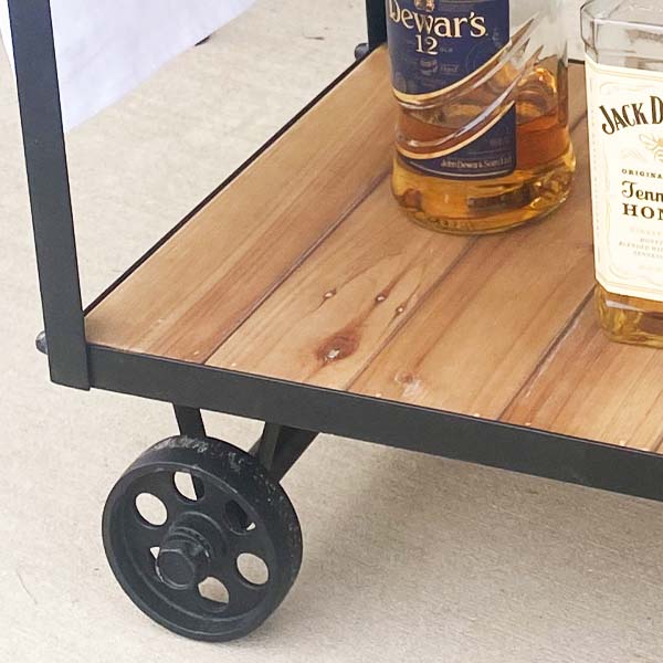 Rustic Industrial Rolling Kitchen Bar Station