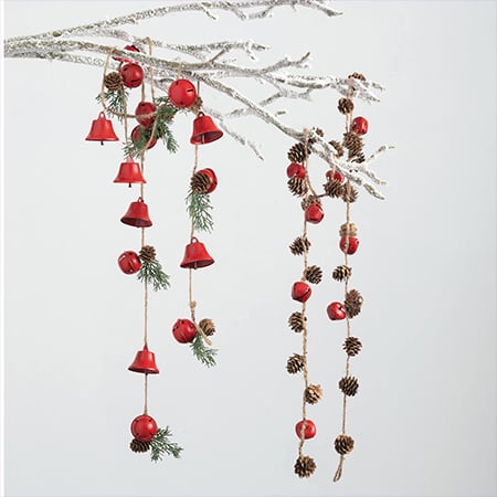 Red Bell Garlands, Set of 2