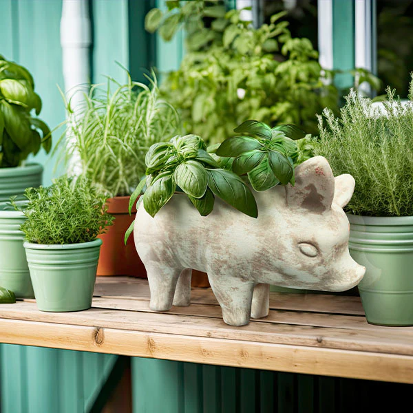 Clay Pig Planter Pot
