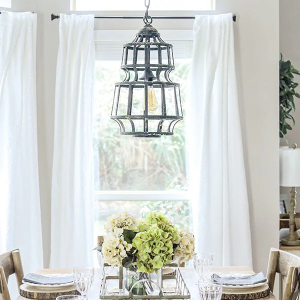 Distressed Metal Caged Pendant Light