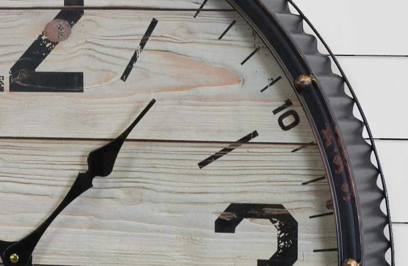 Corrugated Wooden Plank Wall Clock