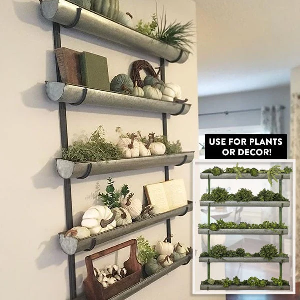 Five Tier Galvanized Wall Shelf