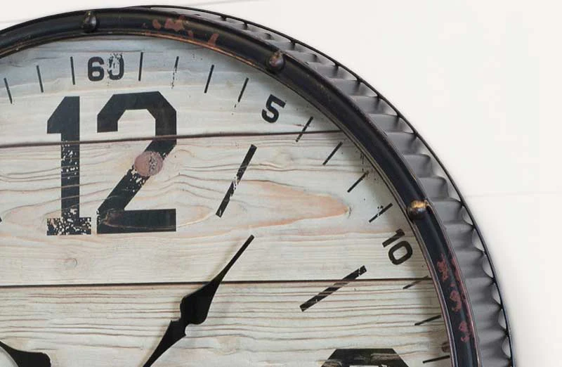 Corrugated Wooden Plank Wall Clock