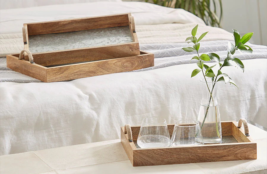 Galvanized Bottom Nesting Trays, Set of 3