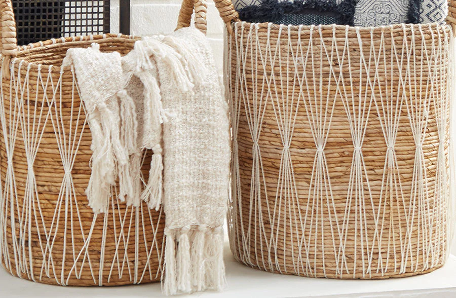 Brown Banana Leaf Storage Basket, Set of 3