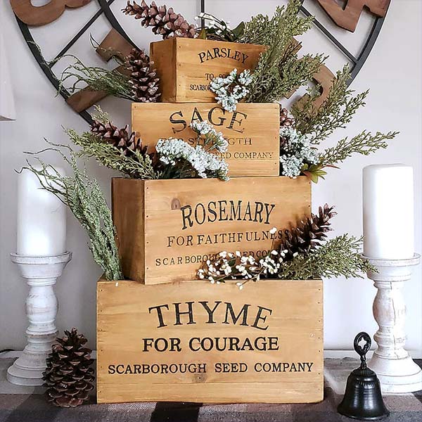 Wall Planters Indoor | Wooden Herb Buckets