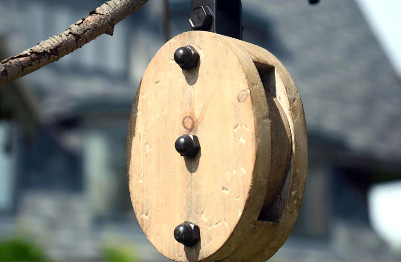 Wire Wrapped Glass Pulley Pendant