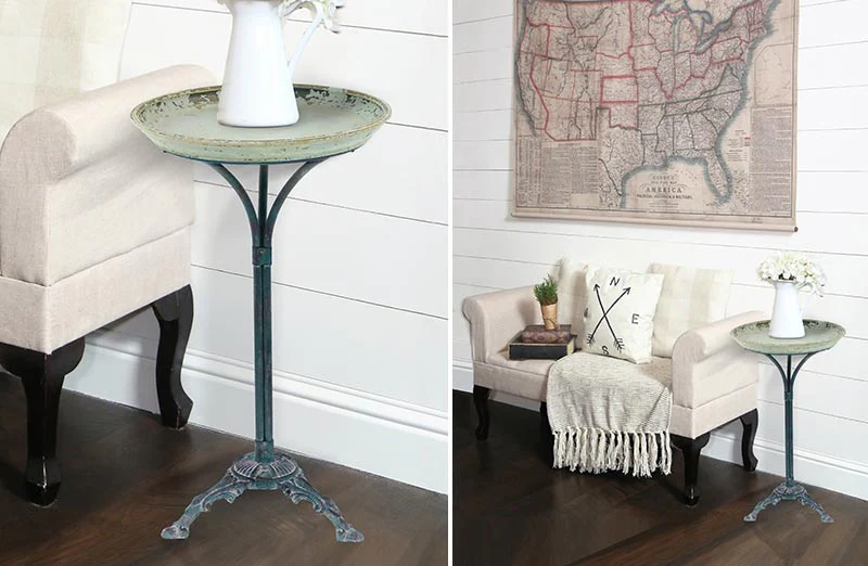 Antique Scroll Accent Table