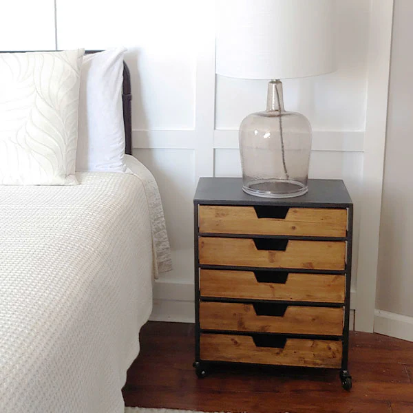 Utilitarian Rolling Organizational Side Table