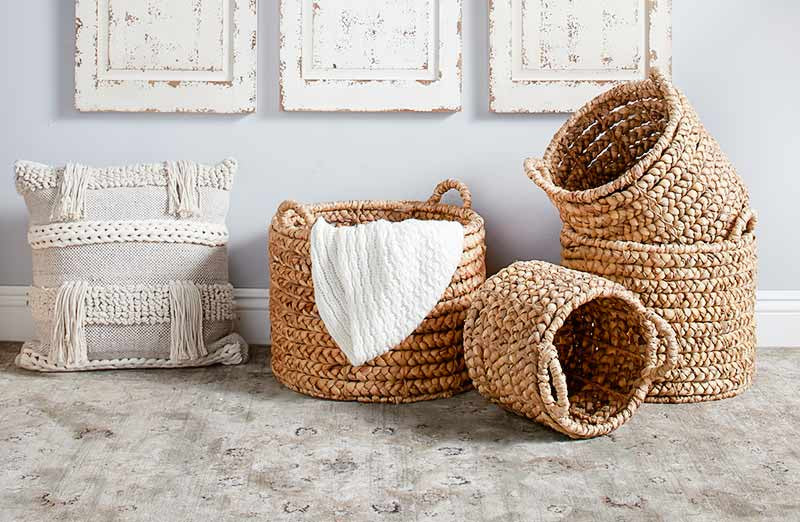 Water Hyacinth Baskets Set of 4