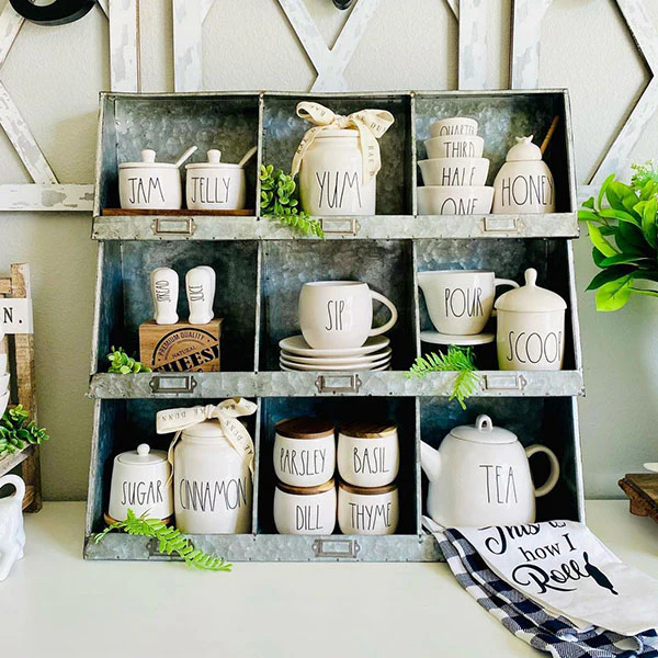 LARGE Galvanized Cubby Wall Unit