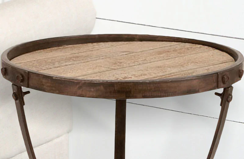 Metal and Wood Side Table